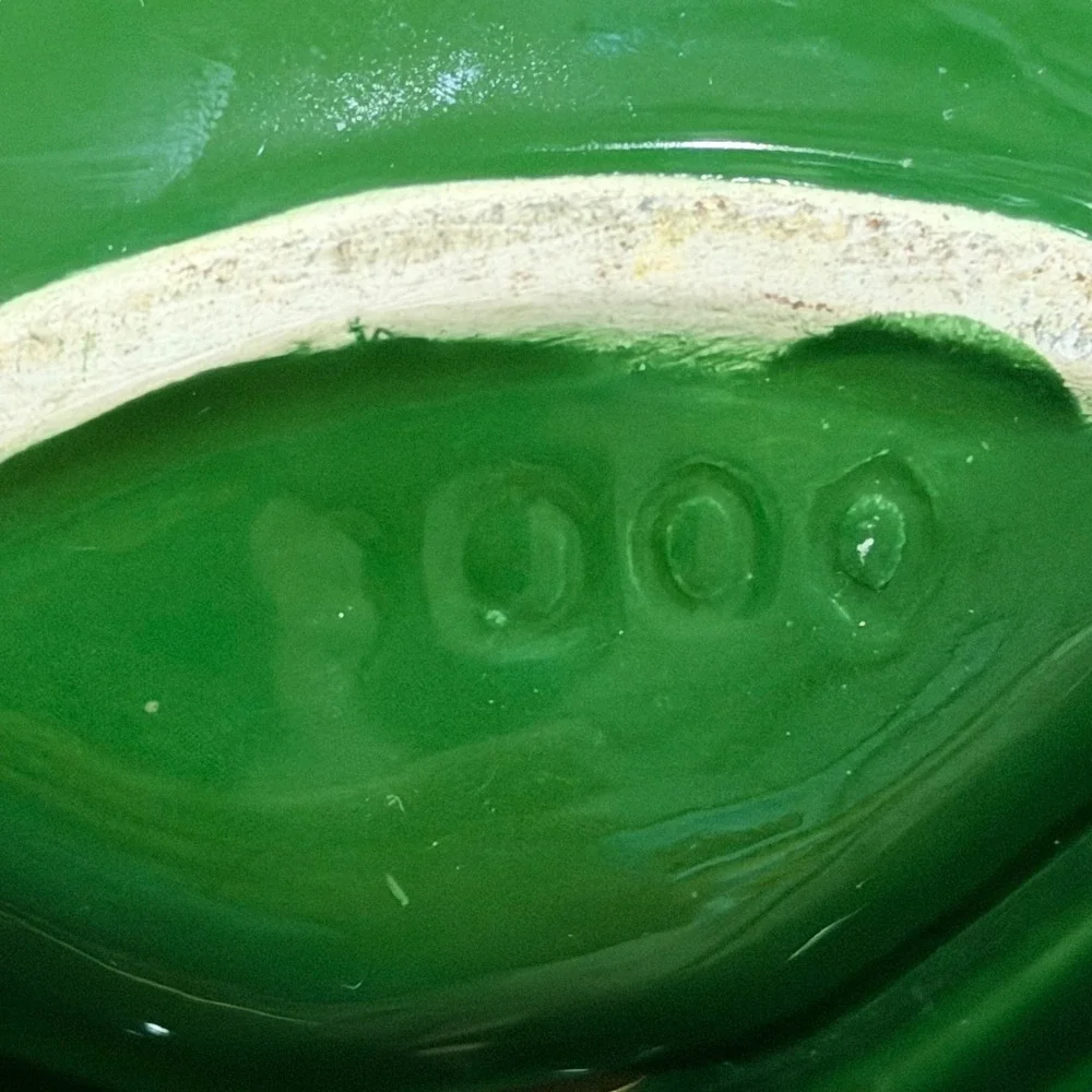 Lane & Co Van Nuys Calif 1960 Vintage Green Ceramic Divided Serving Dish Handle
